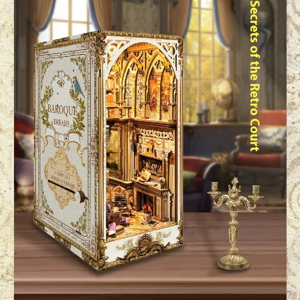 Diy Wooden Book Nook Kit Shelf Insert - Diy drewniana półka na książki wkładka