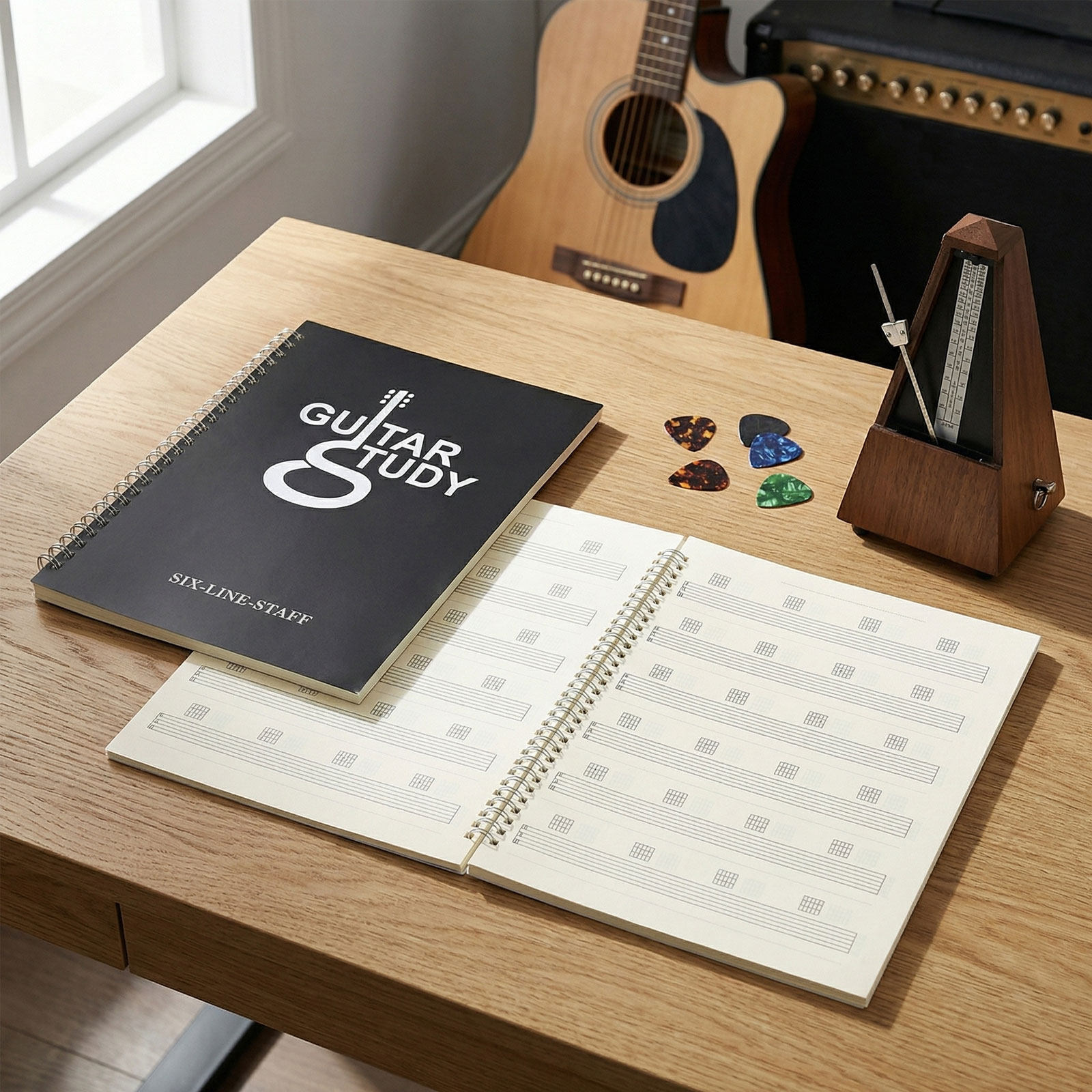Blank Sheet Music Notebook - 2 sztuki: notatnik do gry na