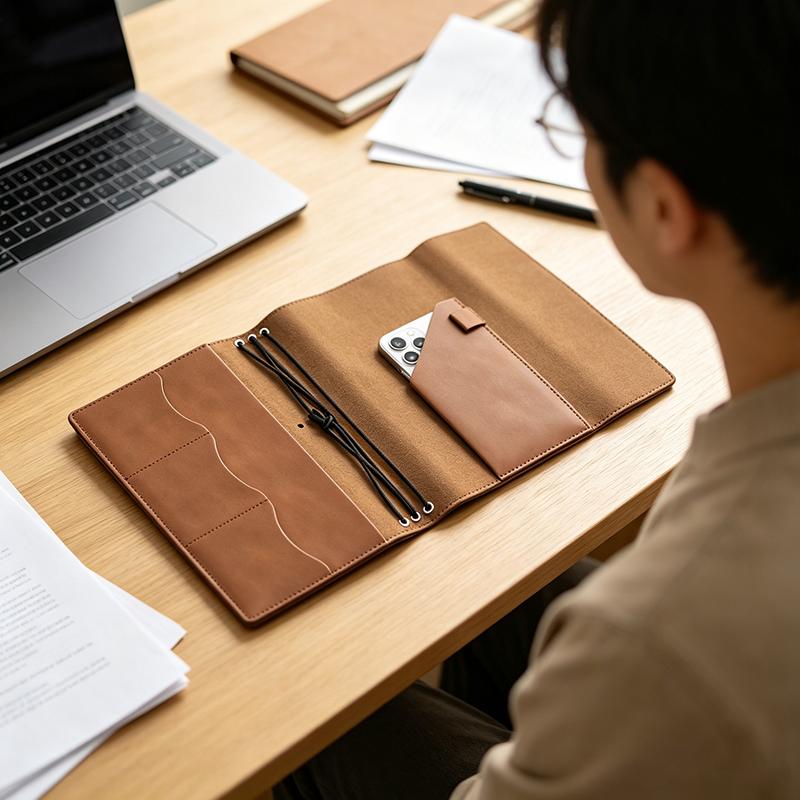 Vintage Leather Journal Notebook - Wielokrotnego użytku organizer na notatnik, kompaktowy