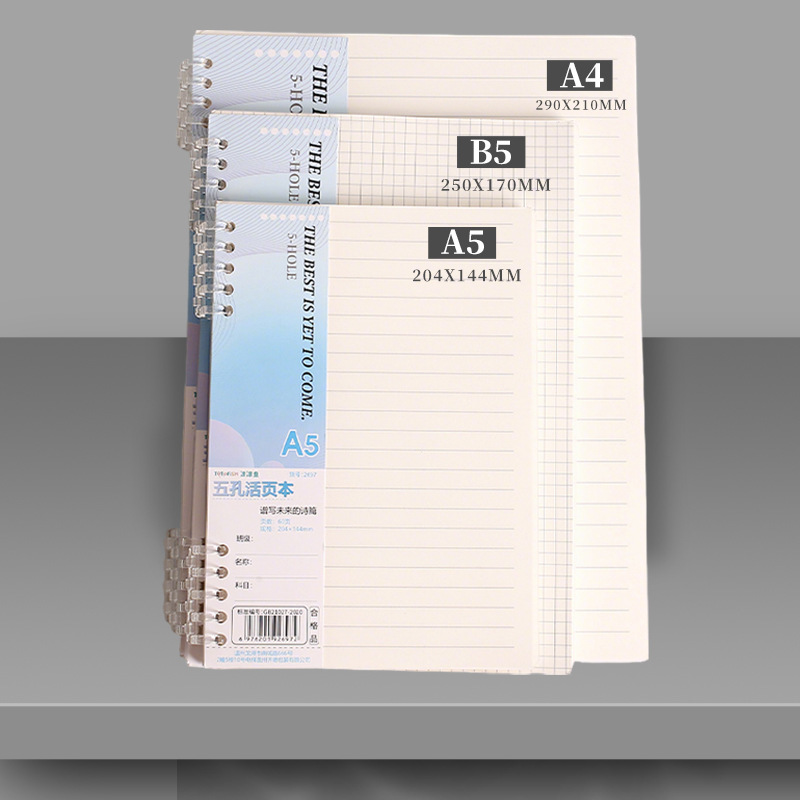A5 Spiral Dotted Grid Notebook - Zestaw do uzupełniania notatnika A4 B5