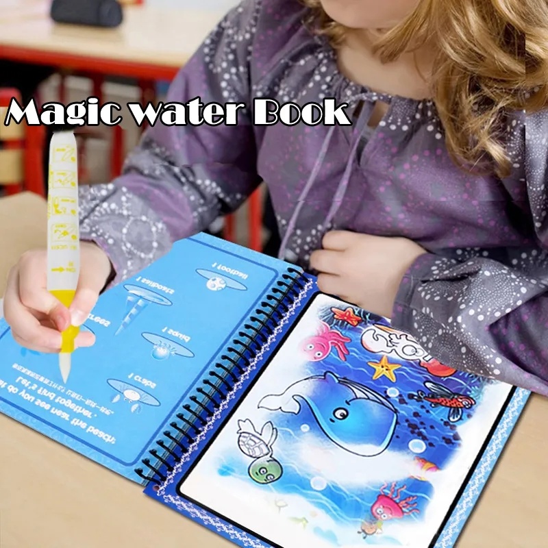 Zabawki Montessori dla dzieci  – Reusable Water Magic Coloring Book recenzja i cena